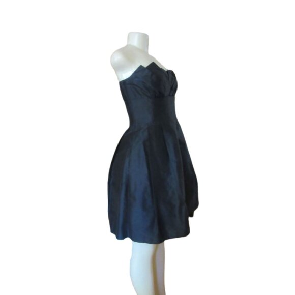 Vintage Trina Turk Black Silk Sleeveless Party Dress W/ Ruffles Size 4 - Picture 4 of 9